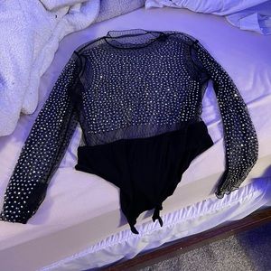 Sheer sparkly bodysuit